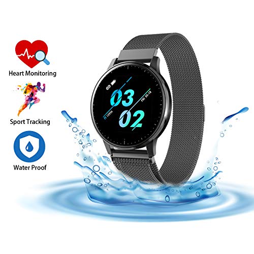 LAMZIEN Bracelet Montre Intelligente, Bracelet Bluetooth Smartwatch, sélection d'interfaces Multiples avec sa Propre Application, Application Multifonctions pour Android iOS