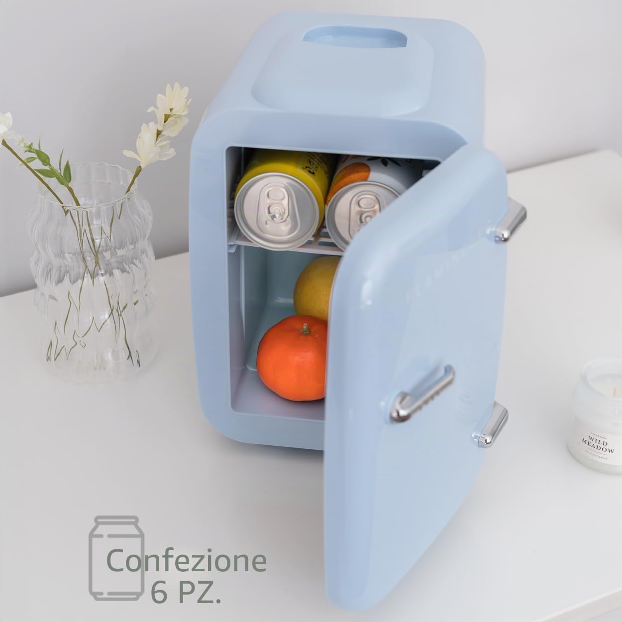 Flamingueo Frigorifero Piccolo - Mini Frigo 4L, Frigo 12V/220V, Mini Frigo da Camera, Raffreddamento e Riscaldamento, Frigo Piccolo da Ufficio