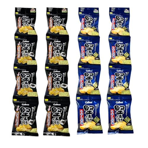 【堅あげ】堅あげポテトプッチ4連うすしお ブラックペッパー 2種 15g×4袋 4本小分け カルビーのサムネイル