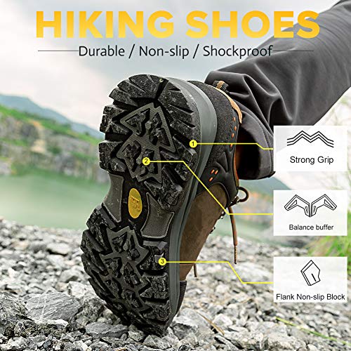 Image of CAMEL CROWN Hiking Shoes Men Trekking Shoe Low Top Outdoor Walking Waterproof Leather Trail Sneakers