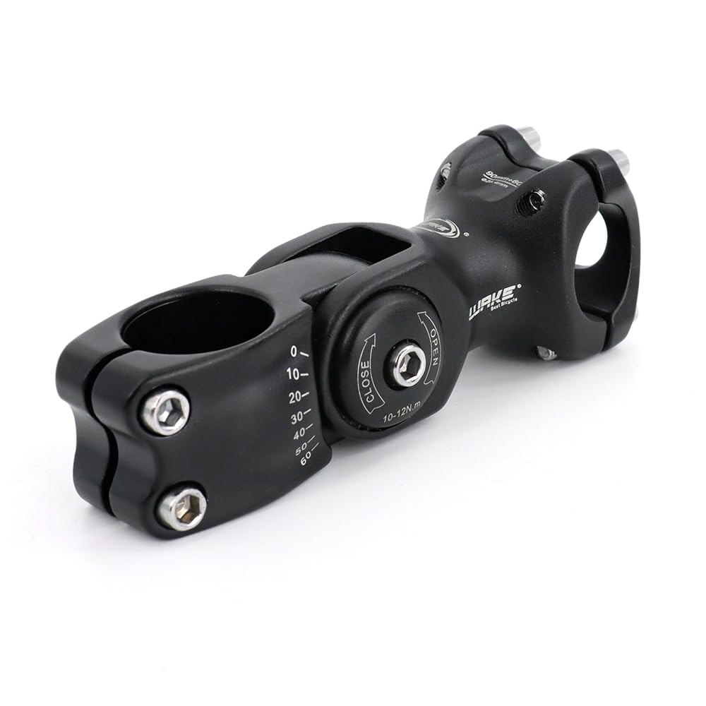 CYSKY Attacco Manubrio Regolabile MTB 25,4 90mm 110mm 0-60° Gradi Lega di Alluminio Attacco Manubrio Bici Riser per Mountainbike, Bici da Corsa, Gravel, City, BMX, Downhill (25,4 x 90mm)
