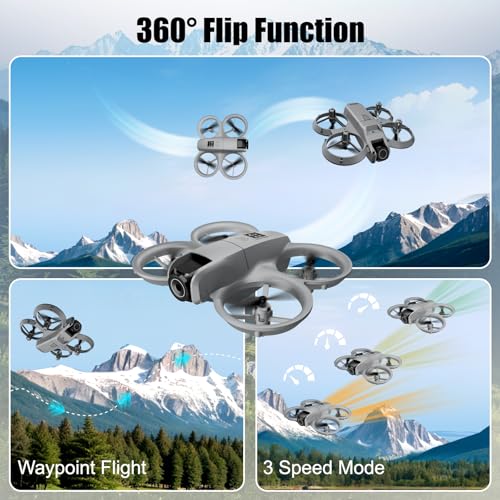 Drone with Camera 1080HD, Features One Key Takeoff/Landing, Altitude Hold, Headless Mode, 3D Flips, Trajectory Flight,3 Speed Modes, Easy to Fly for Beginners, Includes 2 Batteries - Image 5