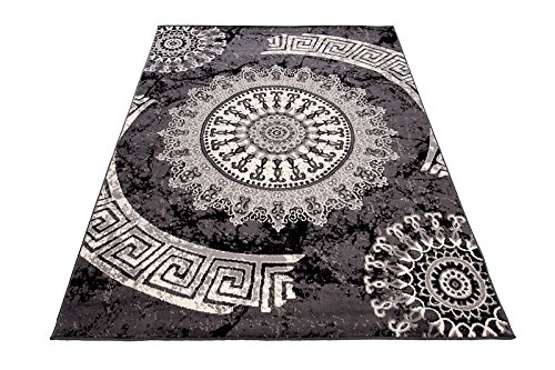 Tapis salon gris géométrique 180x250 tapis rectangulaire collection Monaco - 2