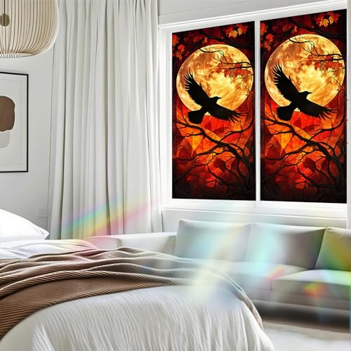 Image of Nuxovilar Frosted Spooky Halloween Pattern Window Film 17.7x39.4 PVC