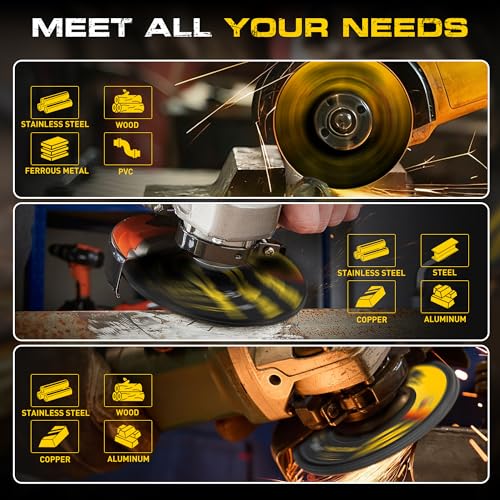 Grinding Cutting Wheels 5 inch Set - PRETEC 5" 20 Cut Off Wheels, 3 Grinding Wheels, and 3 Flap Discs for Angle Grinder Cutting and Grinding 5” x 3/64" x 7/8", 20+3+3 PCS, Brown by PRETEC - Image 5