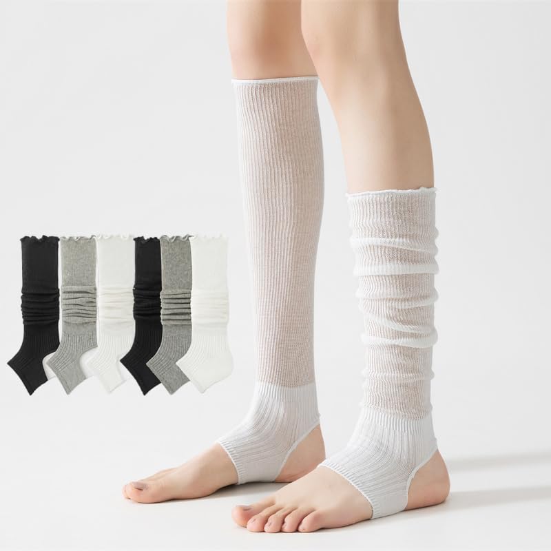 Damensocken Sommermode Strümpfe Basic Beinwärmer Baumwolle Dünn Mädchen Knie Einfach Lang