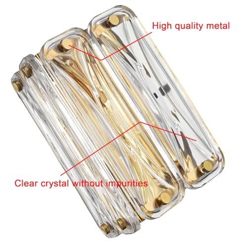 Image of Modern Crystal Wall Sconce Light Fixture 2-Light Gold Sconces Wall Lighting Indoor for Resturant Hallway Bedroom Living Room