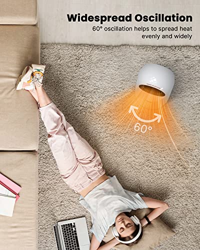 iDOO elektrische Ventilatorkachel, ruimteverwarmer voor thuis, draagbare keramische kachels met afstandsbediening, 1500 W snelle verwarming voor grote kamer/kantoor, veilig en stil - Afbeelding 8