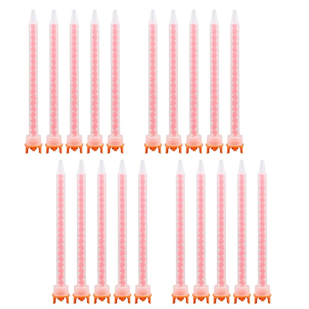 Koolenry MFHX08-18T Static Epoxy Mixing Nozzle 20pcs Adhesive Cartridges Tip Mixer Nozzles 4:1/10:1 Ratio