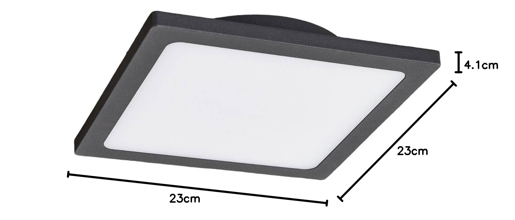Lucande Plafoniere LED (Moderno) colore Nero, in Alluminio lampadina inclusa lampada da esterni per giardino terrazzo balcone e casa plafoniera