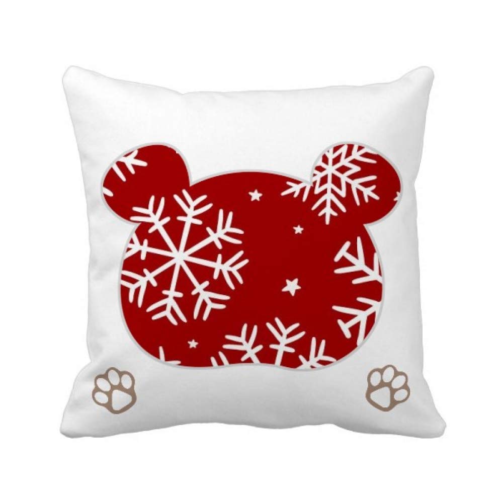 Housse de coussin Noël flocon de neige rouge pour canapé salon