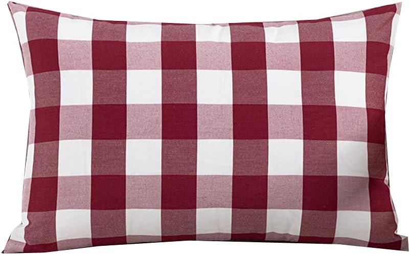 Soft Rectangle Plush Pillow Sofa Decorative Plush Cushion Chair Car Waist Pillow Lumbar Support Cushion Sofa Throw Pillows with Pillow Core (Wine red, 30×50CM)