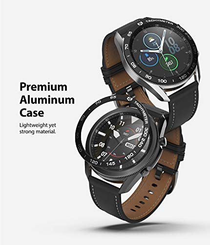 Image of Ringke Bezel Styling for Galaxy Watch 3 45mm Bezel Ring Adhesive Cover Anti Scratch Aluminum Protection Accessory - Black [45-10]