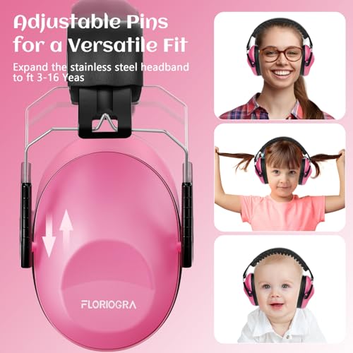 Image of Floriogra 2 Pack Noise Canceling Headphones for Kids, Kids Ear Protection Earmuffs for Autism, Toddler, Children, Noise Cancelling Headphones Sound Proof Earmuffs for Concerts, Air Shows, Fireworks