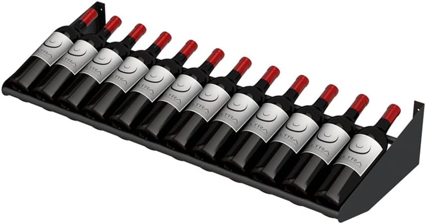 Ultra Display Row Wine Rack (Holds 12 Bottles) - Wall Mounted Metal Wine Rack, Modern Industrial Matte Black, Expanding Modular Design for Home Bar, Wine Cellar, Kitchen Wine Storage, and Wine Display
