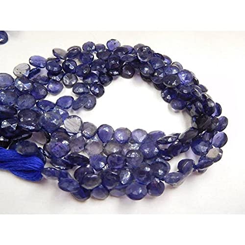 Perles iolite facettées en cœur de qualité supérieure pour bijoux artisanaux