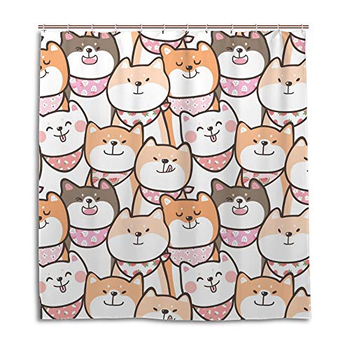 Rideau de douche Shiba Inu motif imprimé imperméable durable - 2