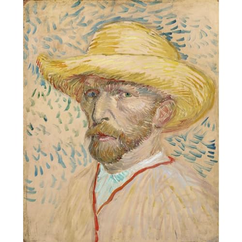 Van Gogh Autoportrait en rose idée cadeau idéale impression sur toile décoration maison 76x101