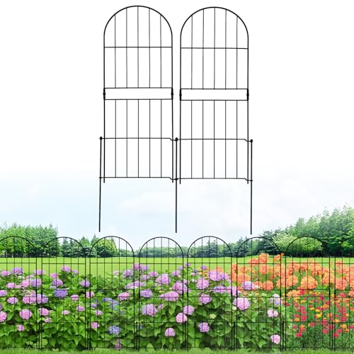 Metal Decorative Garden Fence - 32in (H) x10ft (L), 10 Pack No Dig Animal Barrier Fence, Fence Blocker for Dog, Arched Fences for Yard Garden Patio Outdoor & Flower Decor Vegetable Garden Border -  GOTGELIF, GOTGELIFGF32114