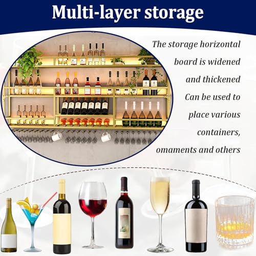 Range Bouteille avec Lumière LED structure métallique dorée premium - 7