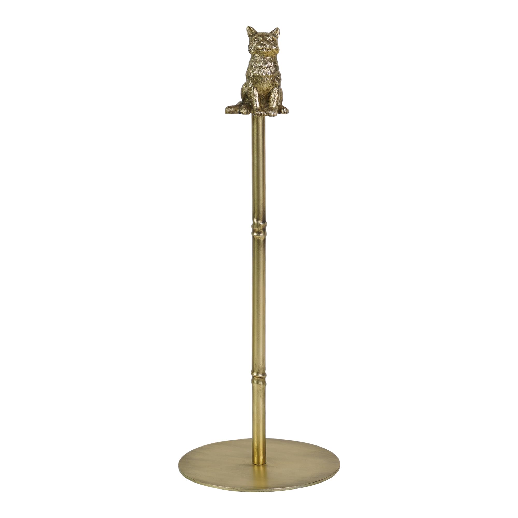 Golden Cat Paper Towel Holder Enchanting Decorative Accent with Removable Figurine Cat Tissue Towel Display Stand Paper Holder