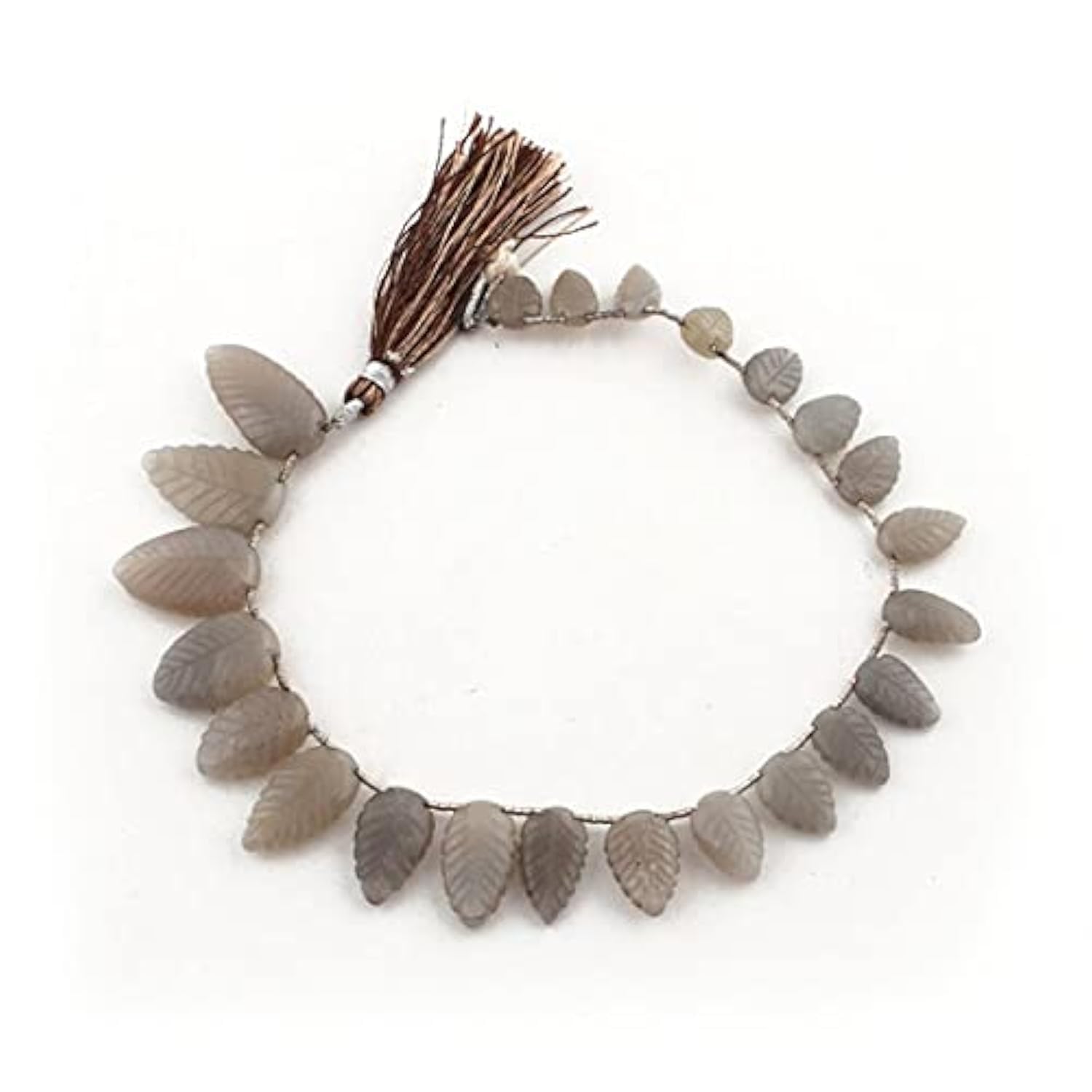 Pierre de lune grise briolettes feuille sculptée LKBEADS pour haute joaillerie