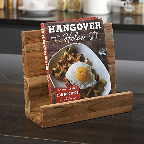 Mygift Tabletop Wooden Cookbook Stand, Solid Acacia Wood Recipe Book Holder, Countertop Tablet Easel Stand #TOP1