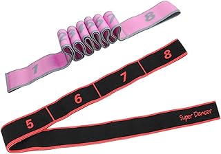 Garneck Yoga Stretching Belt Exercise Stretch Bands Yoga Stretching Straps Elastic Exercise Bands 2pcs Physical Strap with Physical Band Fitness Band Elastic Band Yoga Band Yoga Belt