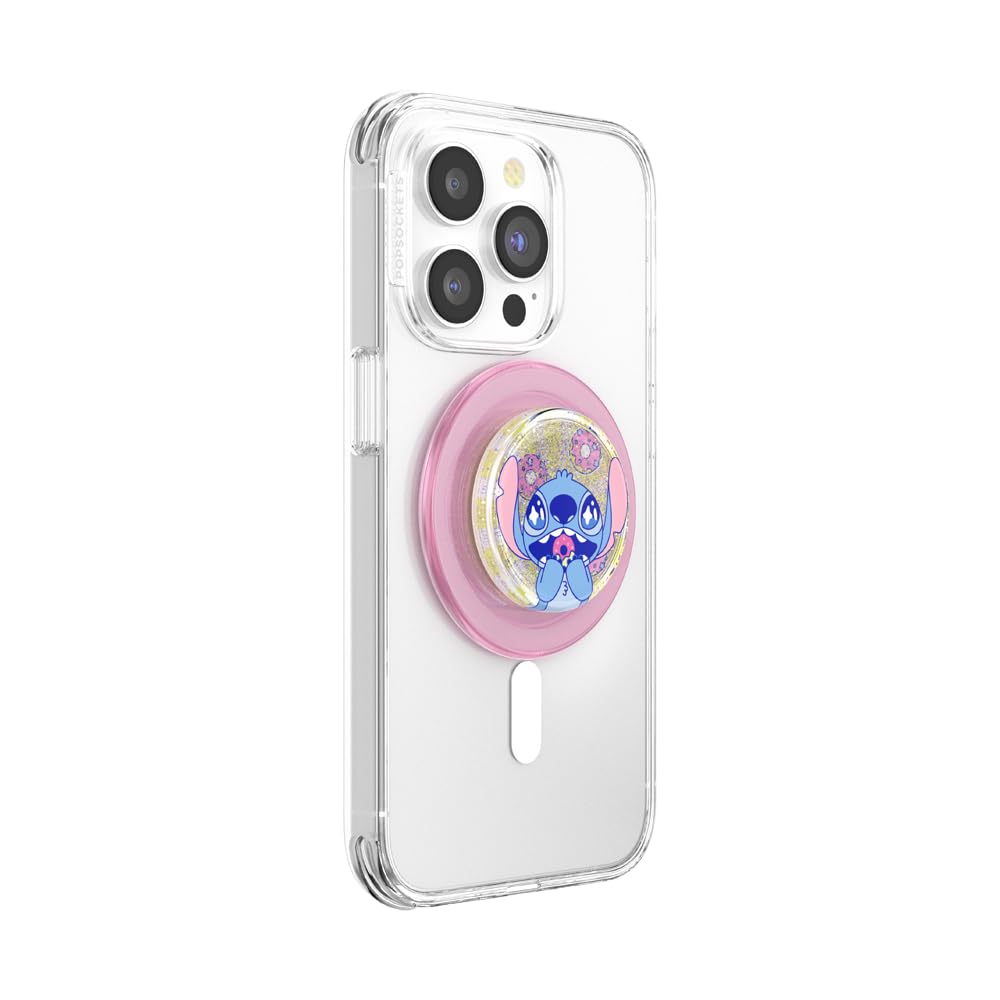 PopSockets runder Telefongriff kompatibel mit MagSafe, Adapterring im Lieferumfang enthalten, Telefonhalter, kabelloses Laden kompatibel - Tidepool Stitch Snacks