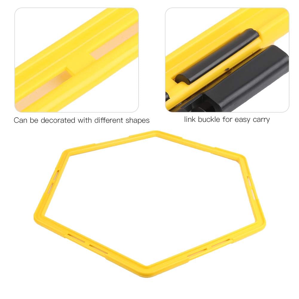 6 Stück Hexagon Agile Circle, Hexagon Agility Ring Trainingskreis Ring Speed ​​Agility Ladder Hexagonal Step Suit Fußballausrüstung Trainingsringe Speed Ringe für Fitnessgeräte Sport Workout Home Gym