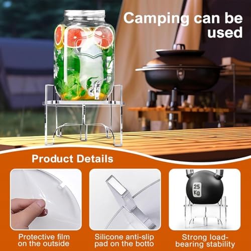 Glass drink dispenser holder con base de acrílico resistente 5
