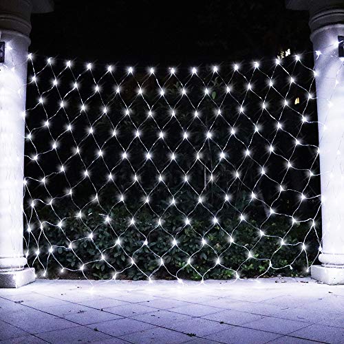 Vicila LED Net Lights Mesh Lights, Tree Warp Fairy Lights Outdoor Hanging String Light for Christmas, Halloween, Garden, Walkway, Bushes Decor-9.8ft x 6.6ft(White) Vicila LED Net Lights Mesh Lights, Tree Warp Fairy Lights Outdoor Hanging String Light for Christmas, Halloween, Garden, Walkway, Bushes Decor-9.8ft x 6.6ft(White)