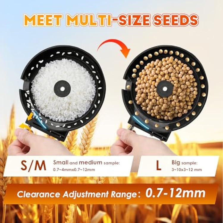 CGOLDENWALL Automatic Multi-functions Touchscreen Seeds Counter Machine With Data Storage, Adjustable Speed/Brightness,High Precision Counting for Various Shapes Cereals Seeds (Clearance Adjustment)