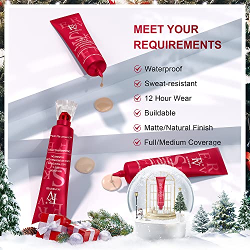 Fv Foundation, Nourishing Classic Ivory Flawless Skin Lightweight Waterproof Moisturizing Concealer Lightweight Face Makeup Bb Cream Liquid Foundation 1 Fl Oz(30Ml) 2 Pack #TOP1