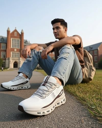 Image of Bacca Bucci Balance Men's Sports Sneakers | Ultra-Light Jacquard Running Shoes with Cushioned Rebound Sole | EVA + Rubber Heavy-Duty Outsole | All-Day Comfort & Breathable Daily Trainers