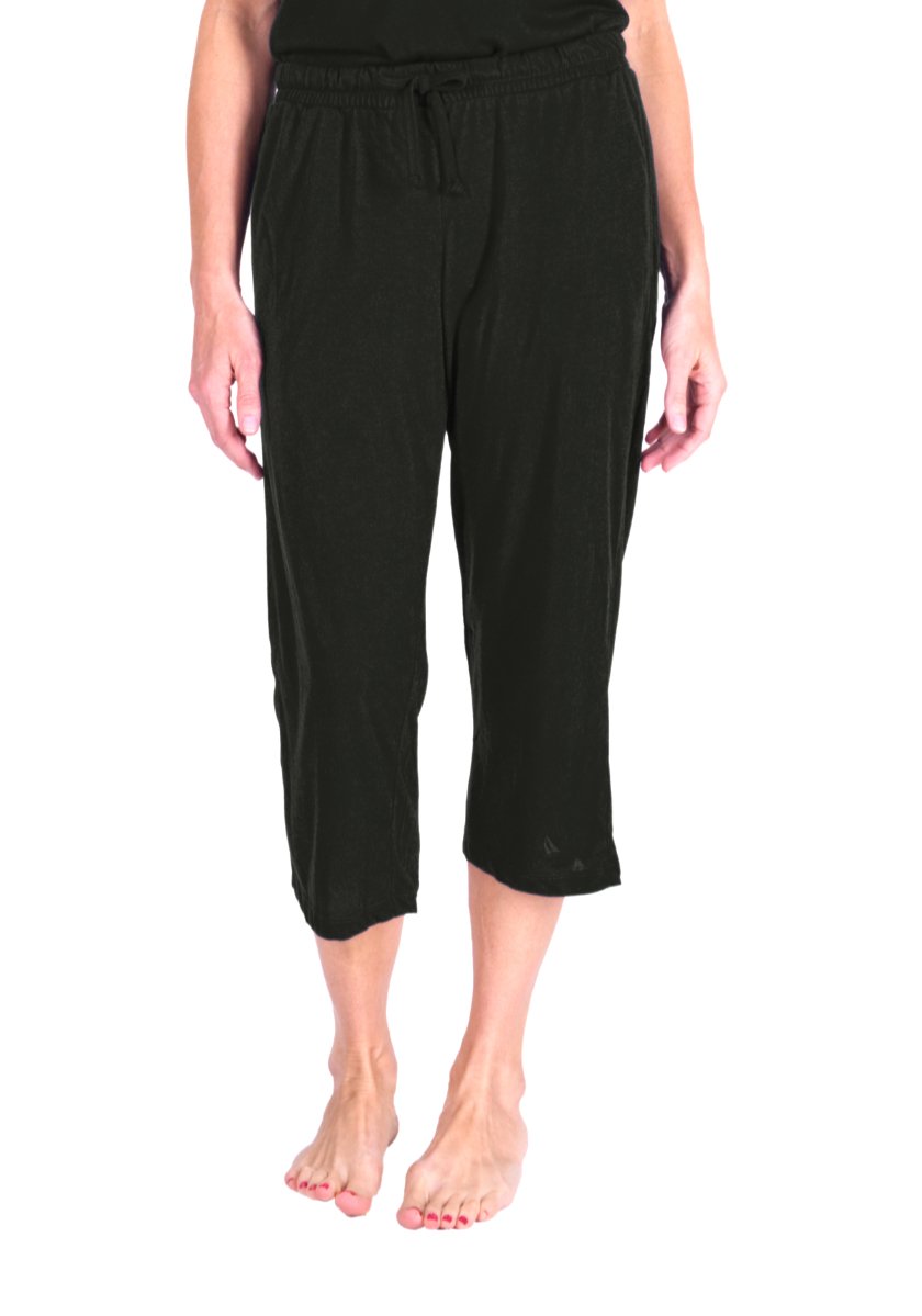 Cool-jamsSweat-Free Pajama Capri Bottoms Women - Moisture Wicking Womens Pajama Sleep Pants - Black XL