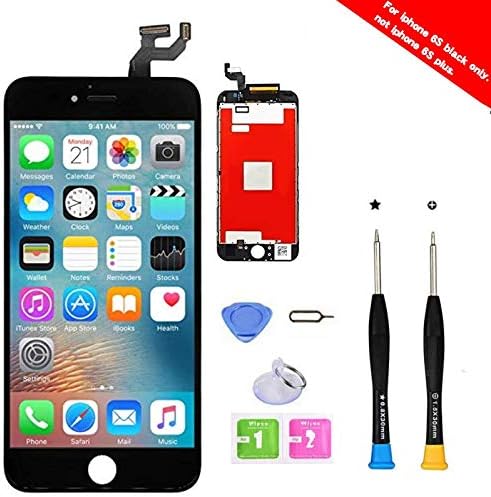 Premium Screen Replacement Compatible with iPhone 6s 4.7 inch Full Assembly -LCD Touch Digitizer Display Glass Assembly with Tools, Fit Compatible with iPhone 6s (BLACK-6S)