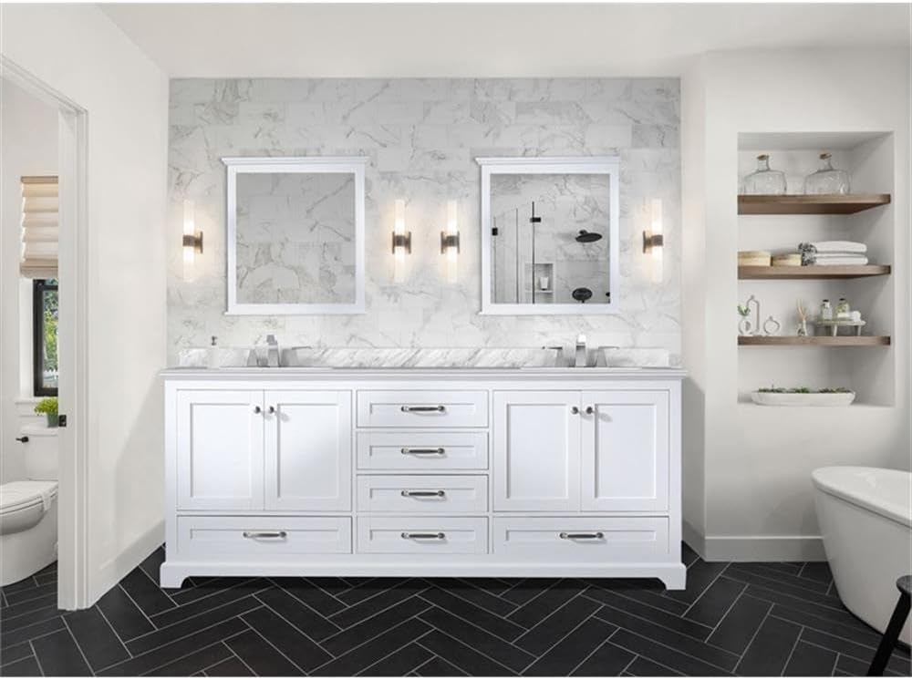 Dukes 80 in. W x 22 in. D White Double Bath Vanity