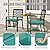 Basic Beyond Outdoor Chair Cushions for Patio Furniture, Waterproof Outdoor Cushions, Round Corner Patio Chair Cushions Set of 4 with Ties, 17"x16"x2", Teal