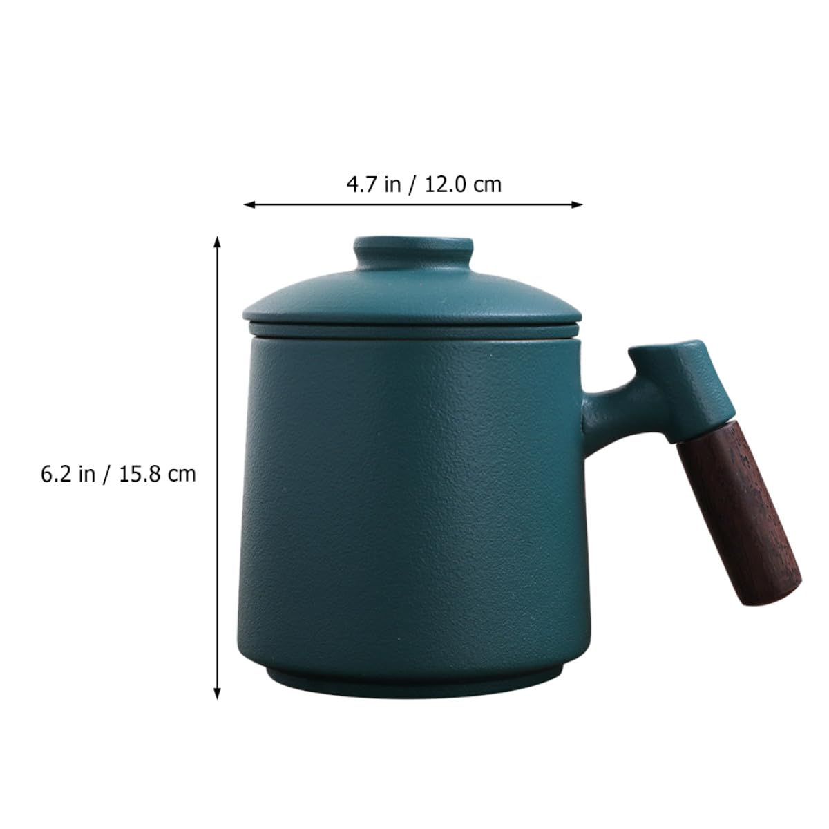 BESPORTBLE Taza de Cerámica con Mango de Madera y Tapa Set 3 Piezas 400ml Taza de Té con Infusor para Hogar y Oficina con Leche Verde Multiusos para Infusiones y Bebidas Calientes