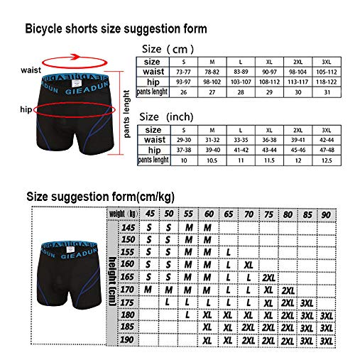 HTTOAR Culote Corto Ciclismo Hombre， Culotes Ciclista Calzoncillos Transpirable y de Secado Rápido Calzoncillos Bici (Azul Negro, Medium) - imagen 6