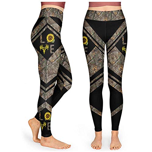 LiPing Love Hunting High Wai Leggings for Women, Thick High Wai Yoga Pants (Camouflage, L)