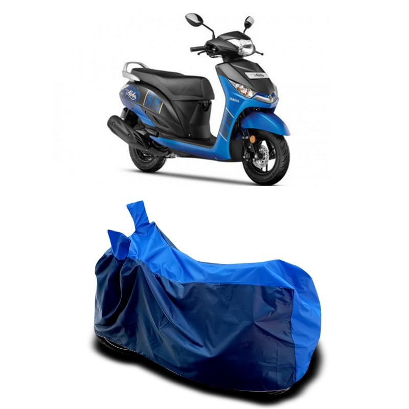 Image of DUFFEL-Two Wheeler Bike Body Cover Compatible for Yamaha Alpha Bs6 Heat Protectio /UV-Rays /Birds Dropping /DustProof /Waterproof All Variants [Nevay Blue]