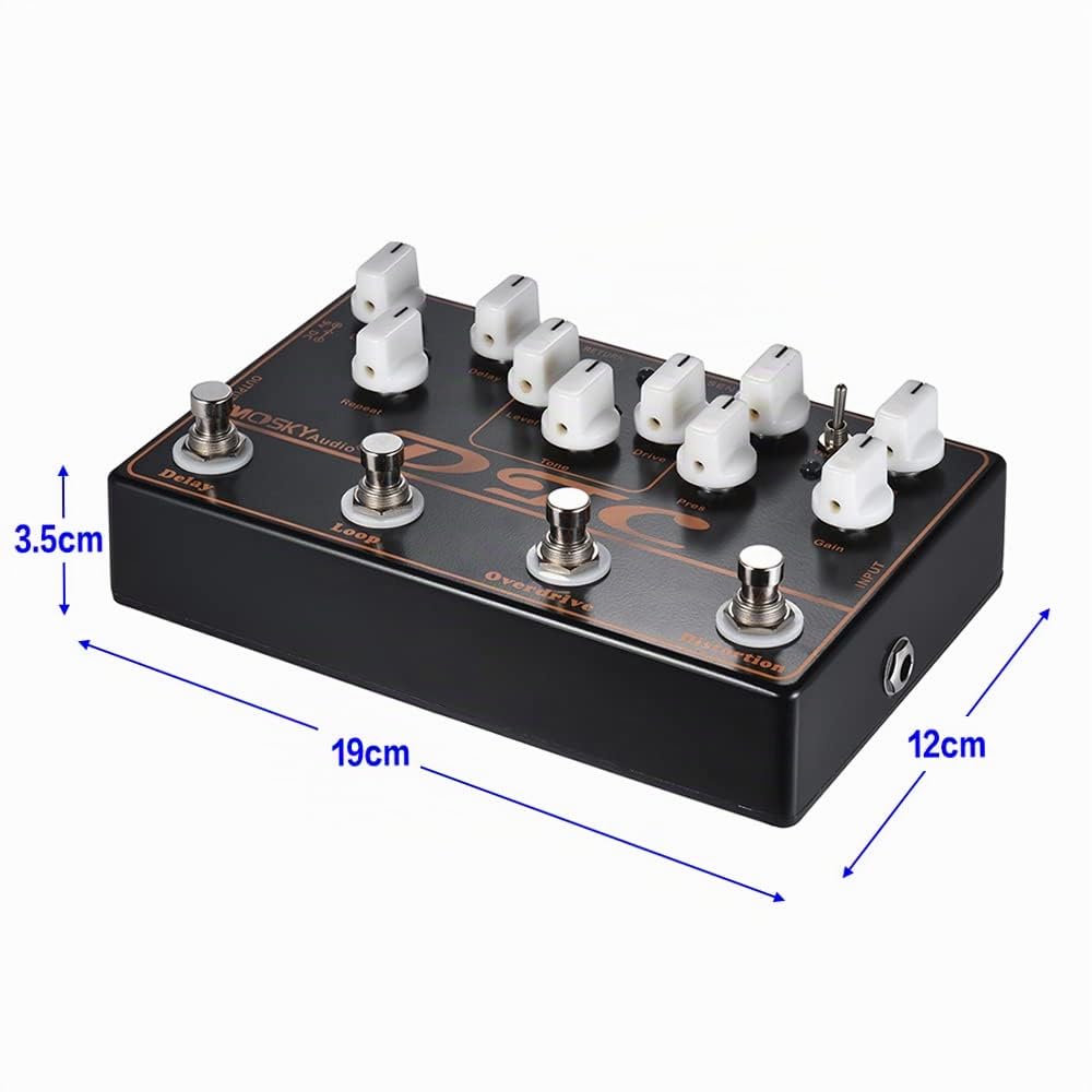 Loop station,KOCAN DTC 4-in-1 Effetti a pedale per chitarra elettrica Distorsione + Overdrive + Loop + Delay
