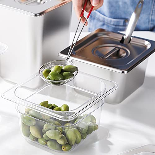 Bekith 6 Pack 1/6 Size Clear Polycarbonate Food Pans with Lids for Kitchen Restaurant Food Prep, 4 Inches Deep - Image 7