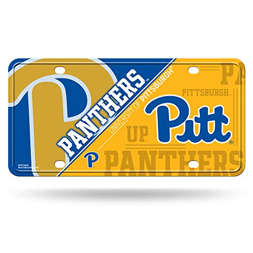 Rico Industries NCAA Pittsburgh Panthers Metal License Plate Tag Yellow 6 x 11.5-