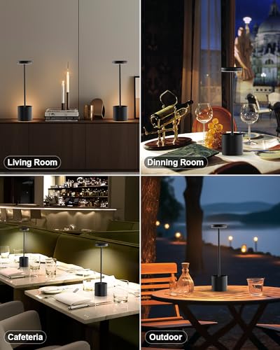 Swinerton 9062S Cordless Table Lamp Set Of 2, Rechargeable 5000Mah Battery Powered Outdoor Table Lamps thumb #5
