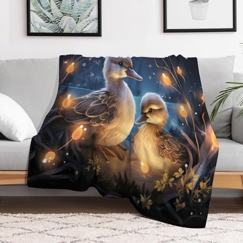 Manta de franela de forro polar suave con estampado de pato de 130x180cm 3