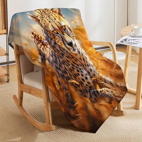 Manta de forro polar de leopardo en franela de alta densidad 130 x 150 cm 5