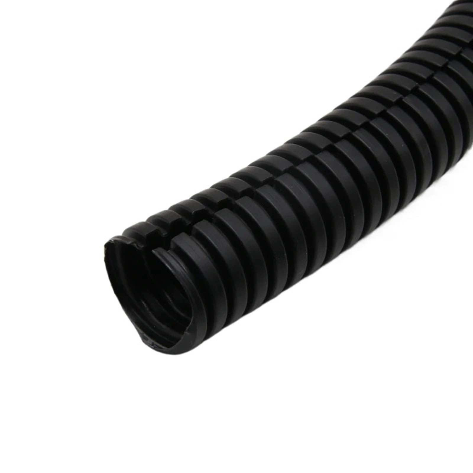 Tubo corrugato flessibile, Flessibilità del manicotto protettivo di infilatura tubo flessibile plastica ondulato isolato PP nero aperto 7.5mm-34.5mm(AD 25 x ID 20mm 1 meter)